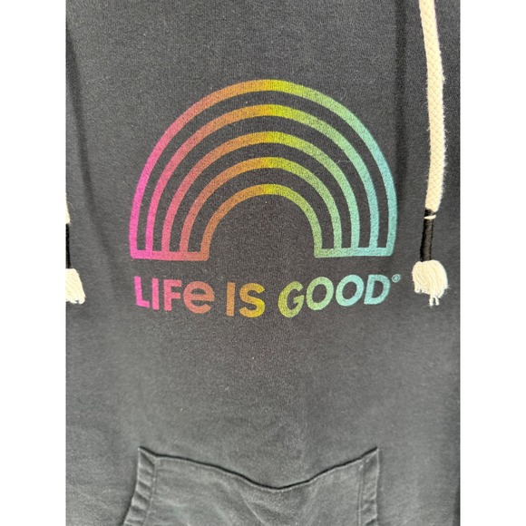 Life is Good Women's Relaxed Fit Hoodie Medium Rainbow Graphic Pullover - Picture 1 of 4